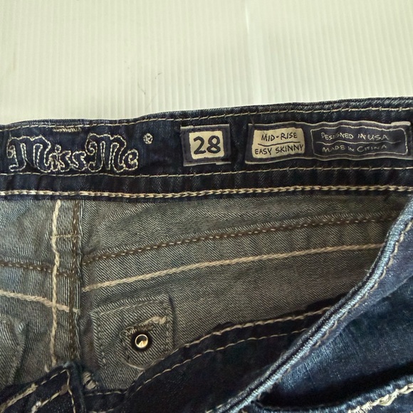 Miss Me Womens Blue Coin Pocket Medium Wash Mid-Rise Skinny Jeans Size 28 - Picture 11 of 16